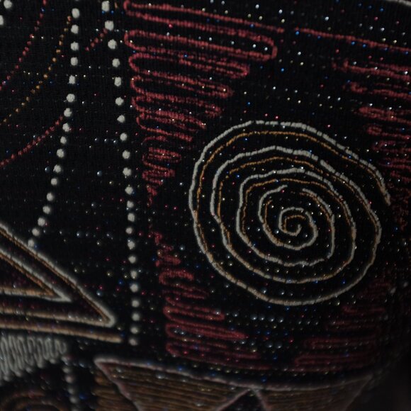 Dino fine clothing vintage 90s Metallic Abstract Geometric beaded Sparkly size S - Picture 3 of 7